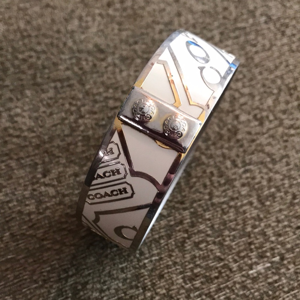 Coach Ivory Enamel Bracelet, Gold-tone